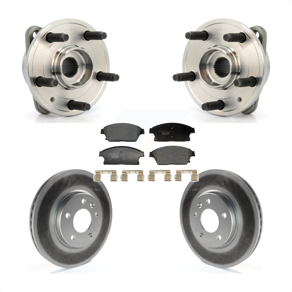 Front Hub Bearing Coated Brake Rotor Pads Kit For Chevrolet Cruze With 15" Factory Wheels KBB-129455