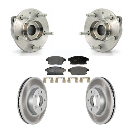Front Hub Bearing Assembly Coated Disc Brake Rotors And Ceramic Pads Kit For Cadillac ATS KBB-129457