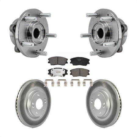 Front Hub Bearing Assembly Coated Disc Brake Rotors And Ceramic Pads Kit For Kia Soul KBB-129463