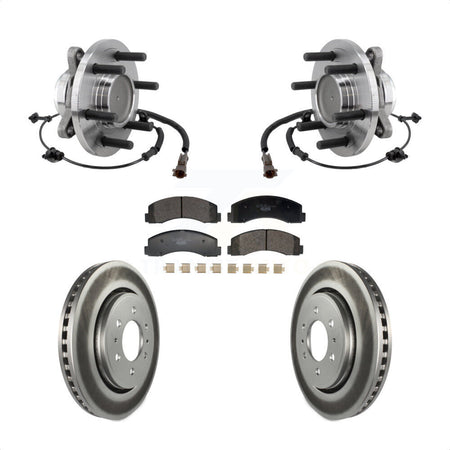 Front Hub Bearing Coated Brake Rotor Pads Kit For Ford F-150 Expedition Lincoln Navigator KBB-129465