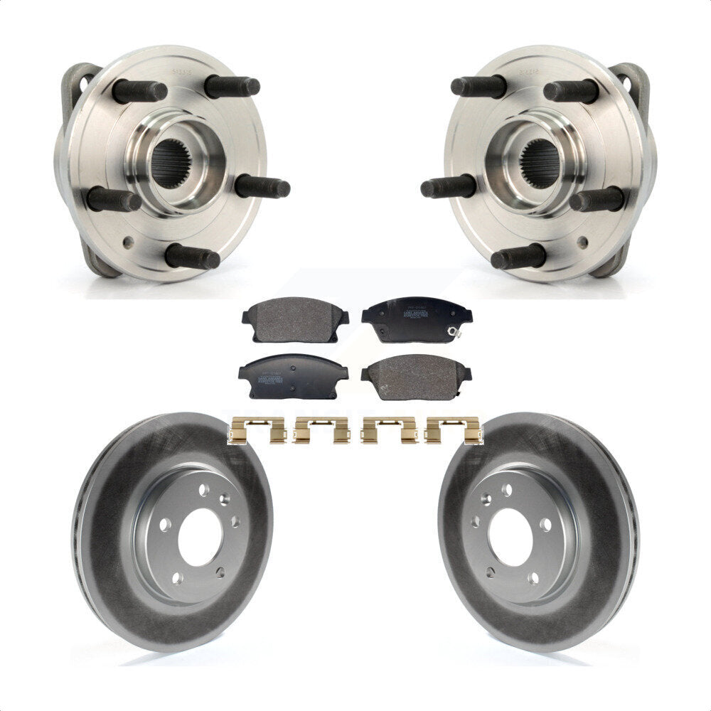 Front Hub Bearing Coated Brake Rotor Pads Kit For Chevrolet Cruze With 15" Factory Wheels KBB-129473