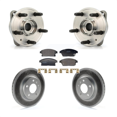 Front Hub Bearing Coated Brake Rotor Pads Kit For Chevrolet Cruze With 15" Factory Wheels KBB-129473