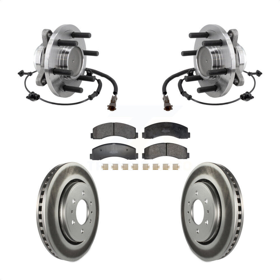 Front Hub Bearing Coated Brake Rotor Pads Kit For Ford F-150 Expedition Lincoln Navigator KBB-129479