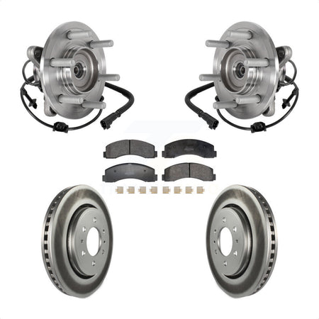 Front Hub Bearing Coated Brake Rotor & Pads Kit For Ford Expedition Lincoln Navigator 4WD KBB-129480