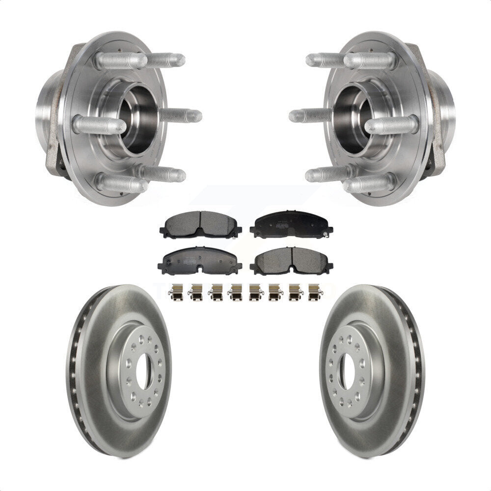 Front Hub Bearing Coat Brake Rotor Pad Kit For Chevrolet Traverse Blazer GMC Acadia Buick KBB-129486