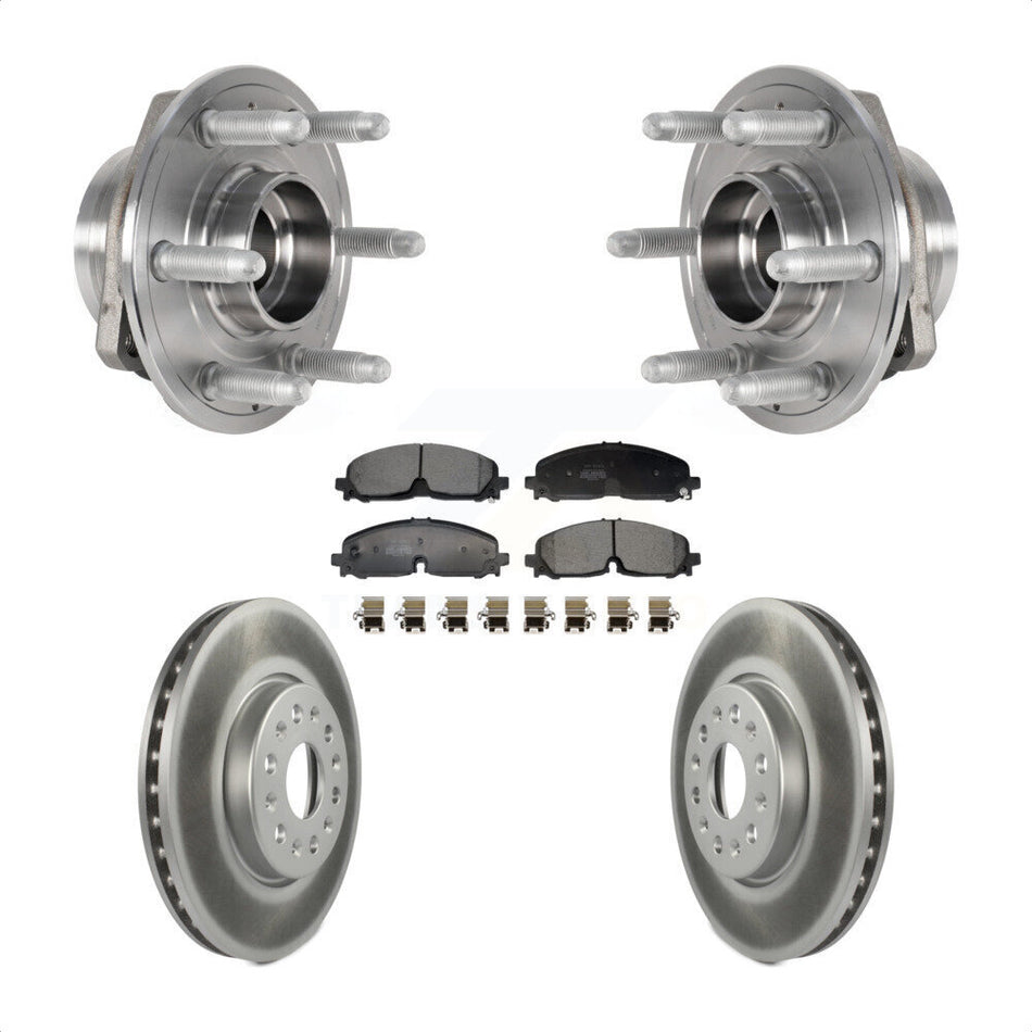 Front Hub Bearing Coat Brake Rotor Pad Kit For Chevrolet Traverse Blazer GMC Acadia Buick KBB-129486