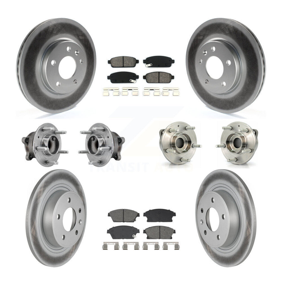 Front Rear Hub Bearing Coated Brake Rotor Pads Kit (10Pc) For Buick Verano Chevrolet Volt KBB-129502