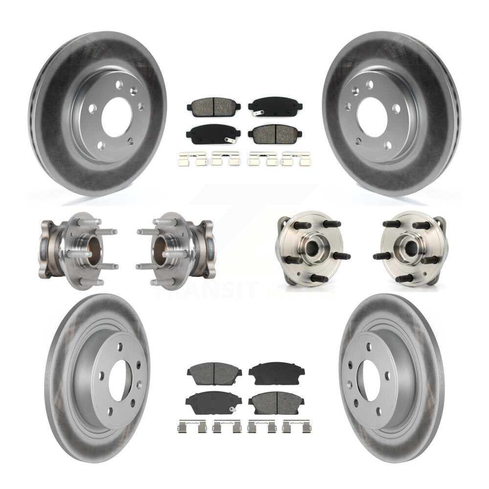 Front Rear Hub Bearing Coat Brake Rotor Pads Kit (10Pc) For Chevrolet Cruze DIESEL engine KBB-129504