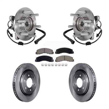 Front Hub Bearing Brake Rotor Pad Kit For 2018-2021 Ford Expedition Lincoln Navigator 4WD KBB-129510