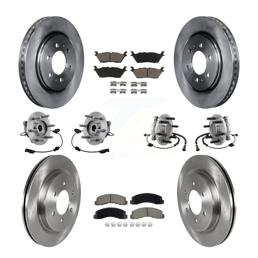 Front Rear Hub Bearing Brake Rotor & Pad Kit (10Pc) For Ford Expedition Lincoln Navigator KBB-129522