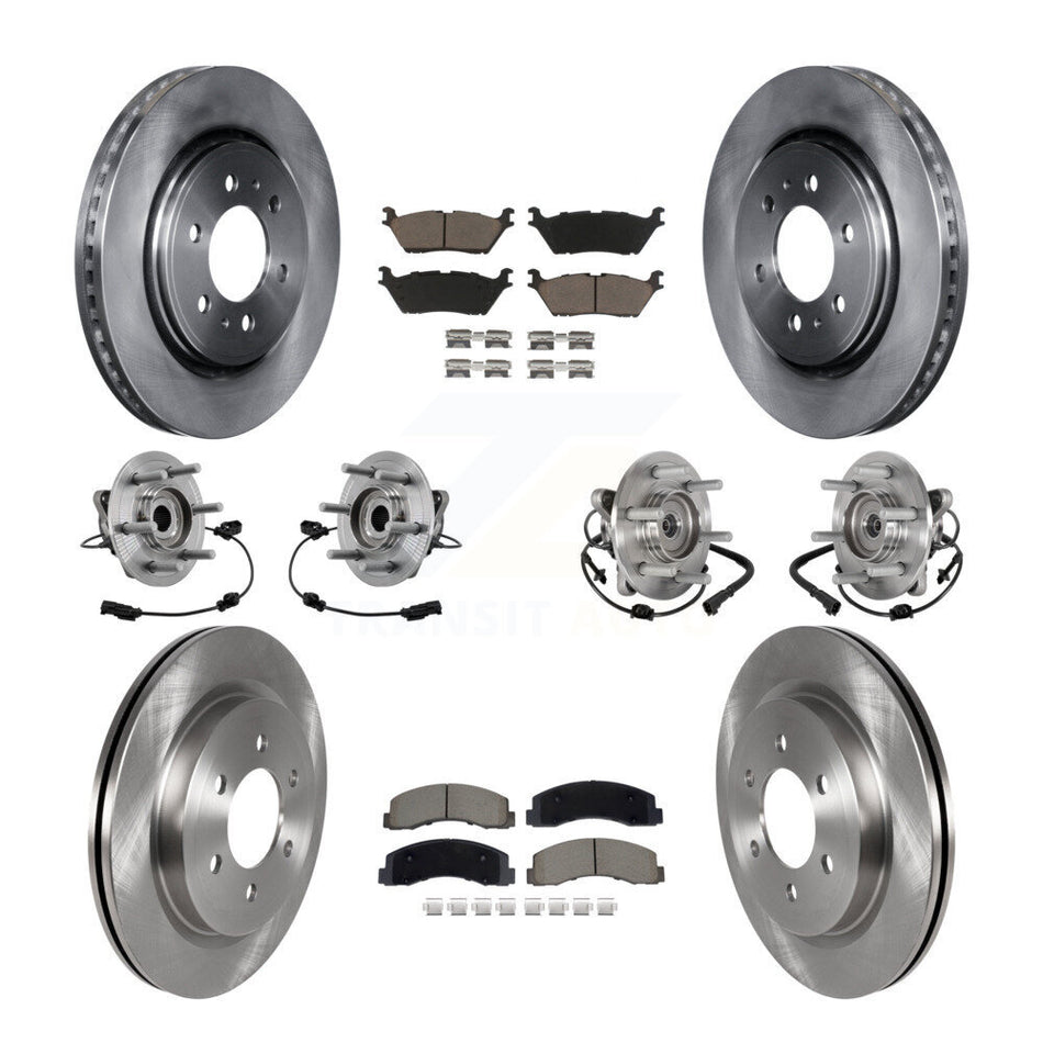 Front Rear Hub Bearing Brake Rotor & Pad Kit (10Pc) For Ford Expedition Lincoln Navigator KBB-129523
