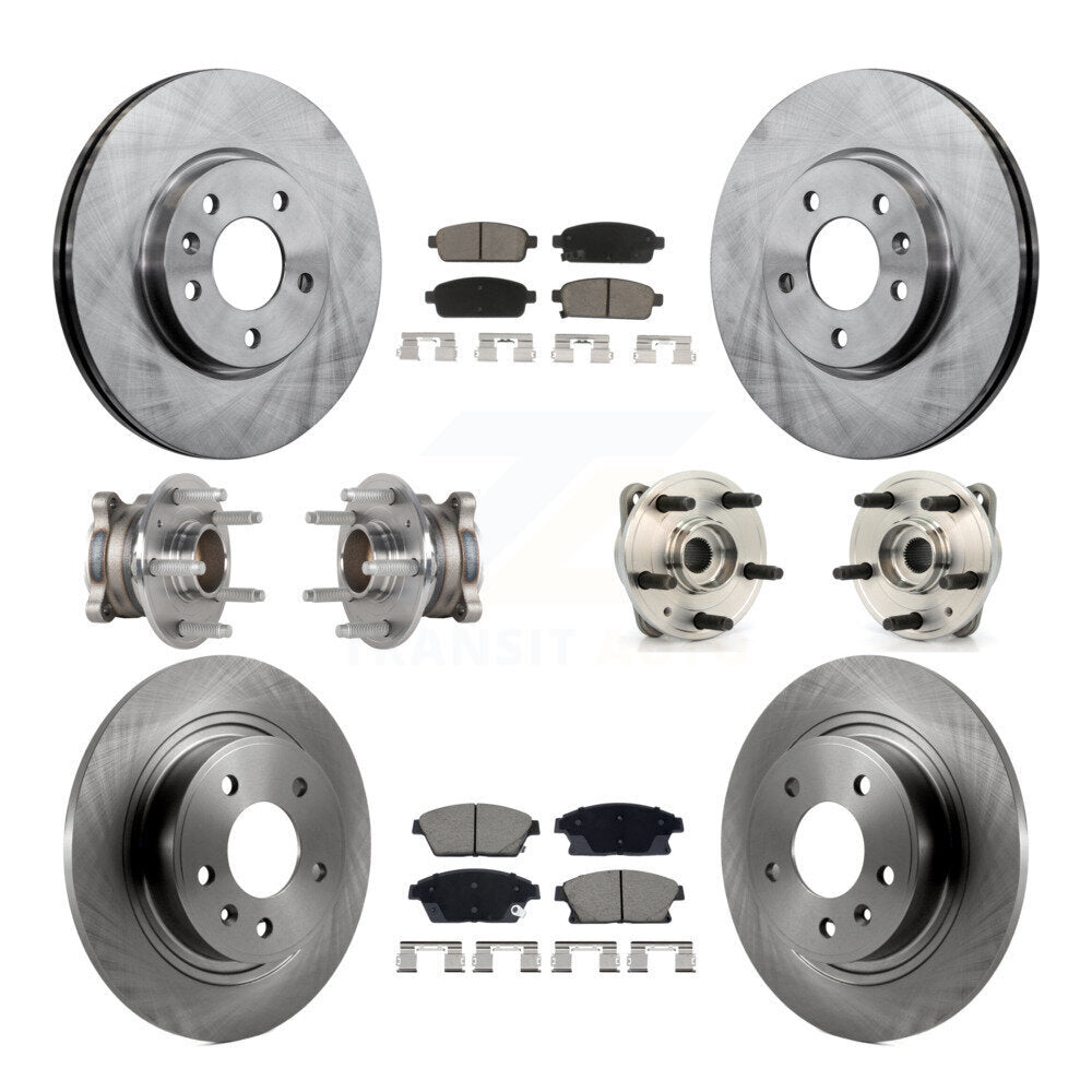 Front Rear Hub Bearing Brake Rotor Pad Kit (10Pc) For 14-15 Chevrolet Cruze DIESEL engine KBB-129524