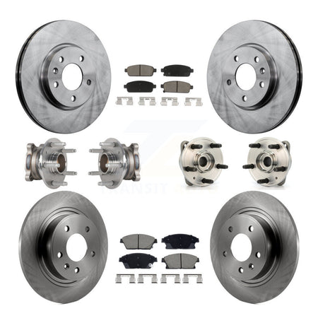 Front Rear Hub Bearing Brake Rotor Pad Kit (10Pc) For 14-15 Chevrolet Cruze DIESEL engine KBB-129524