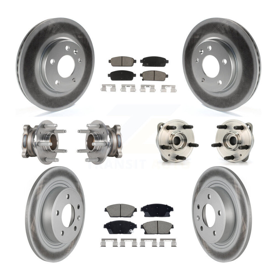 Front Rear Hub Bearing Coat Brake Rotor Pads Kit (10Pc) For Chevrolet Cruze DIESEL engine KBB-129531