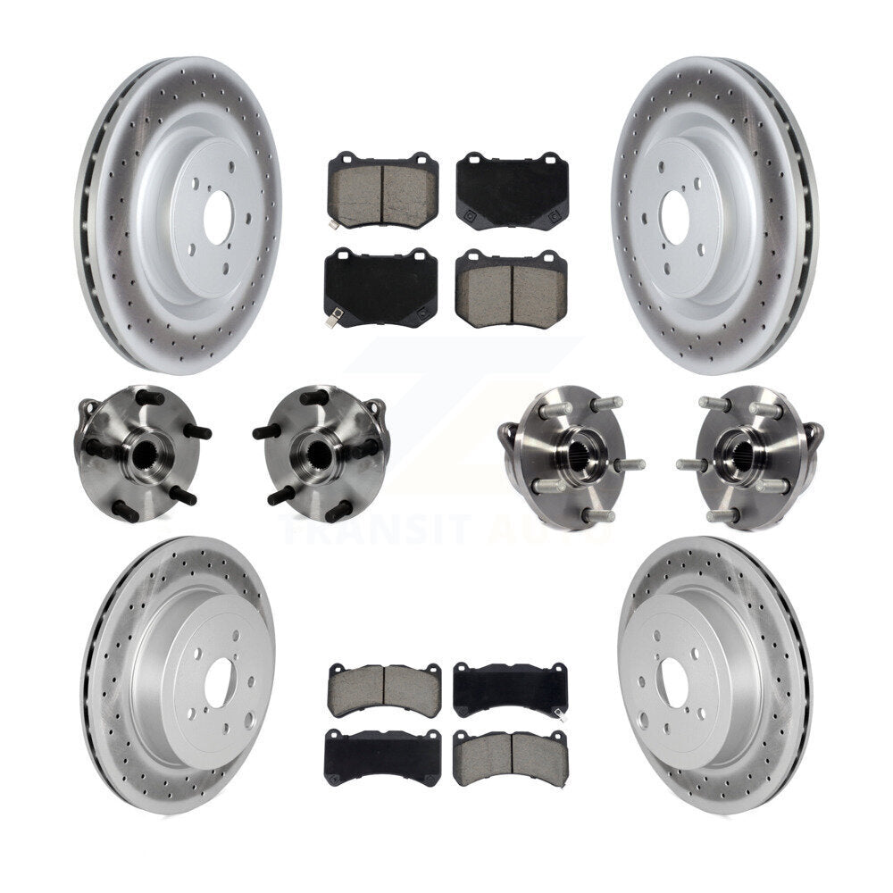 Front Rear Hub Bearing Coated Brake Rotor And Pad Kit (10Pc) For 2018-2020 Subaru WRX STI KBB-129535