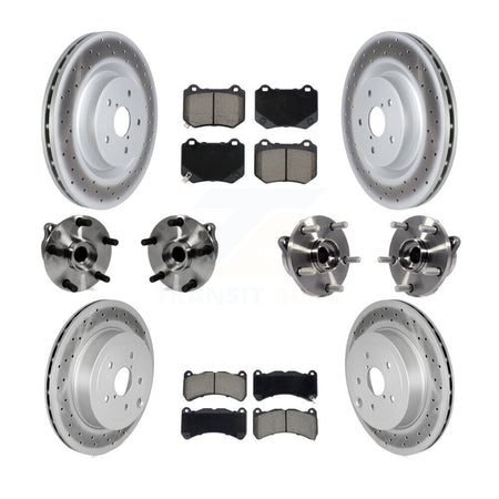 Front Rear Hub Bearing Coated Brake Rotor And Pad Kit (10Pc) For 2018-2020 Subaru WRX STI KBB-129535