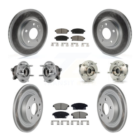 Front Rear Hub Bearing Coated Brake Rotor Pads Kit (10Pc) For Buick Verano Chevrolet Volt KBB-129538