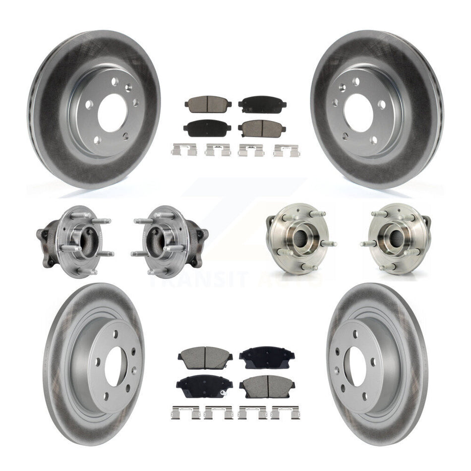 Front Rear Hub Bearing Coated Brake Rotor Pads Kit (10Pc) For Buick Verano Chevrolet Volt KBB-129538