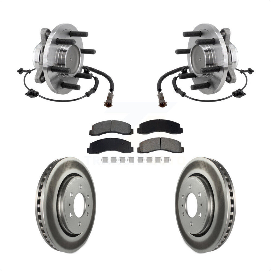 Front Hub Bearing Coated Brake Rotor Pads Kit For Ford F-150 Expedition Lincoln Navigator KBB-129544