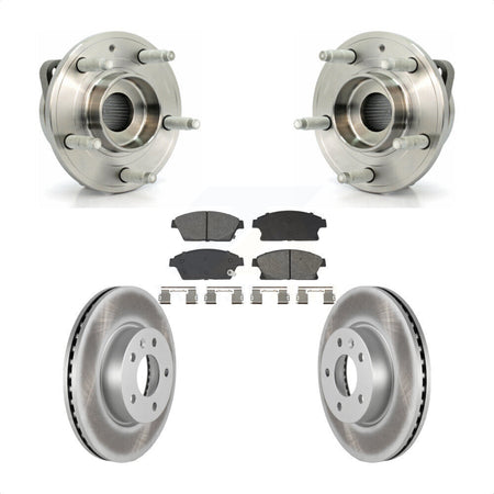 Front Hub Bearing Assembly Coated Disc Brake Rotors And Pads Kit For Cadillac ATS KBB-129548