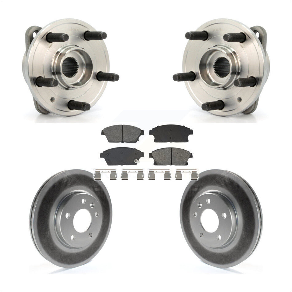 Front Hub Bearing Coated Brake Rotor Pads Kit For Chevrolet Cruze With 15" Factory Wheels KBB-129549