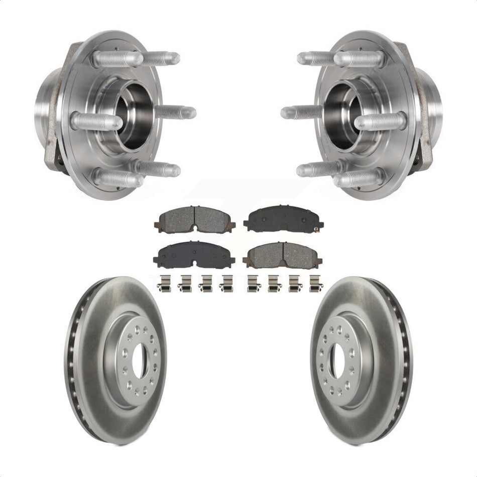 Front Hub Bearing Coat Brake Rotor Pad Kit For Chevrolet Traverse Blazer GMC Acadia Buick KBB-129550