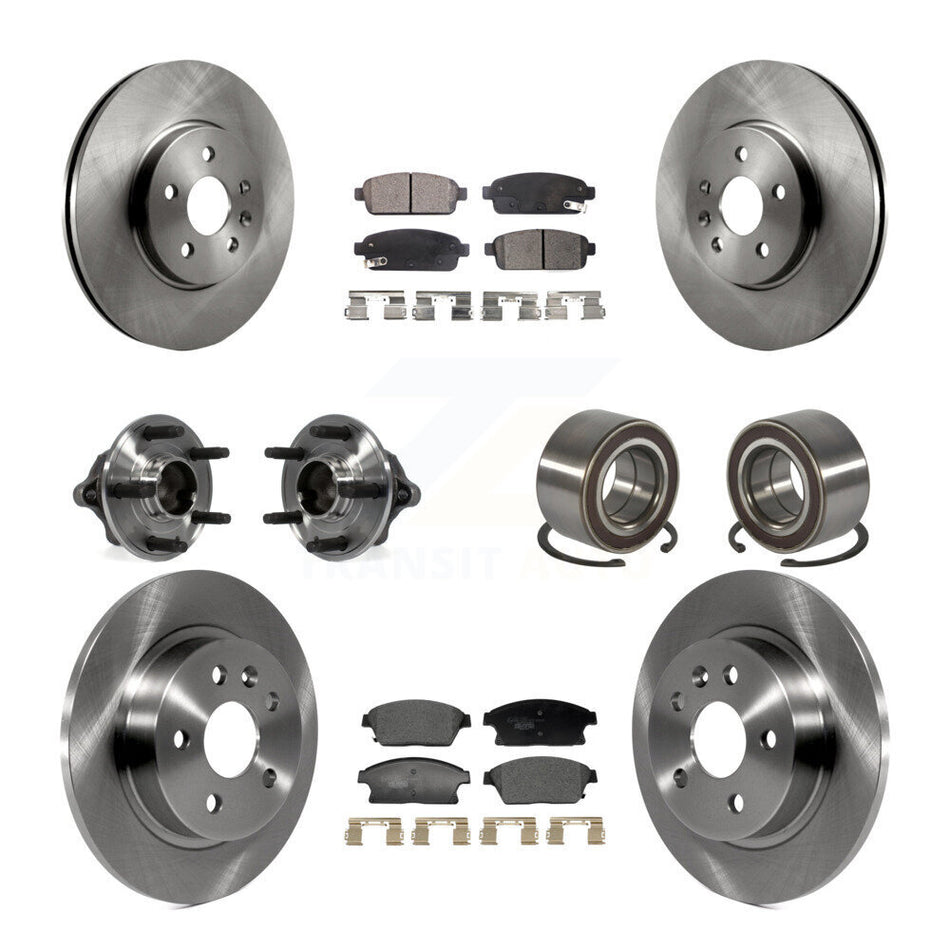 Front Rear Hub Bearing Brake Rotor And Pad Kit (10Pc) For Chevrolet Trax Buick Encore FWD KBB-129577