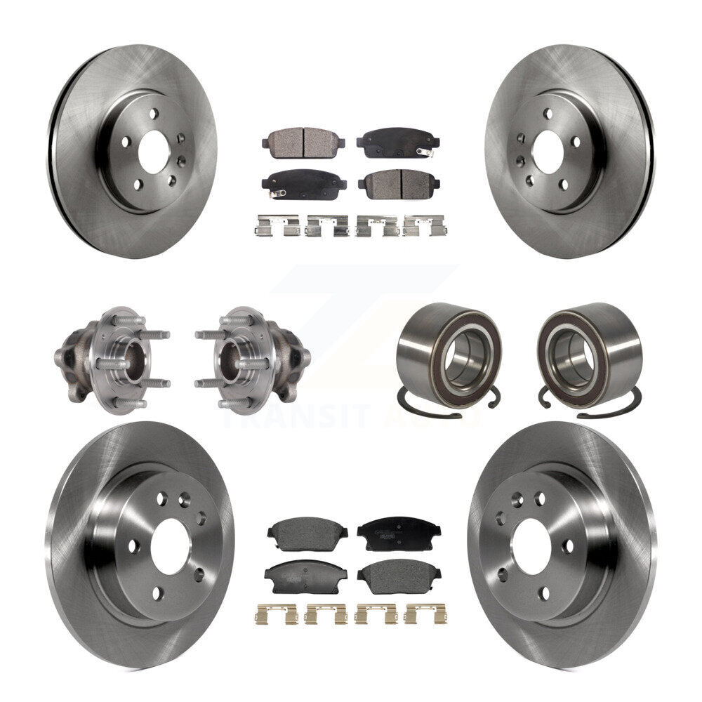 Front Rear Hub Bearing Brake Rotor And Pad Kit (10Pc) For Buick Encore Chevrolet Trax FWD KBB-129578