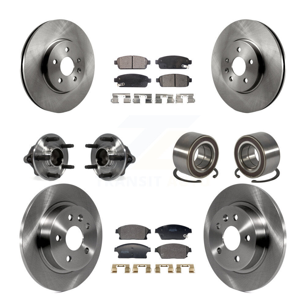 Front Rear Hub Bearing Brake Rotor And Pad Kit (10Pc) For Chevrolet Trax Buick Encore FWD KBB-129583