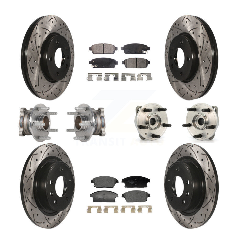 Front Rear Hub Bearing Coat Brake Rotor Pads Kit (10Pc) For Chevrolet Cruze DIESEL engine KBB-129589