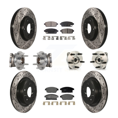 Front Rear Hub Bearing Coat Brake Rotor Pads Kit (10Pc) For Chevrolet Cruze DIESEL engine KBB-129589