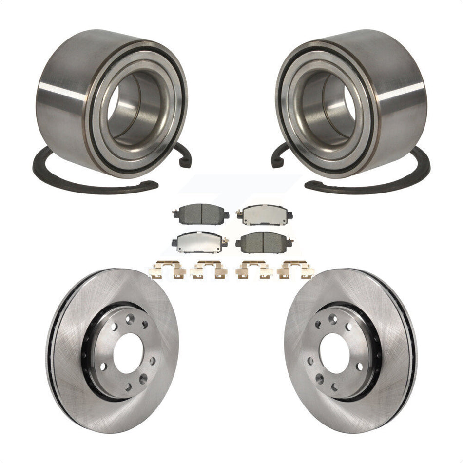 Front Wheel Bearing Disc Brake Rotor Pad Kit For Nissan Kicks SV SR with rear brakes KBB-129599