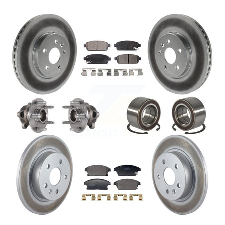 Front Rear Hub Bearing Coated Brake Rotor Pads Kit (10Pc) For Buick Encore Chevrolet Trax KBB-129606