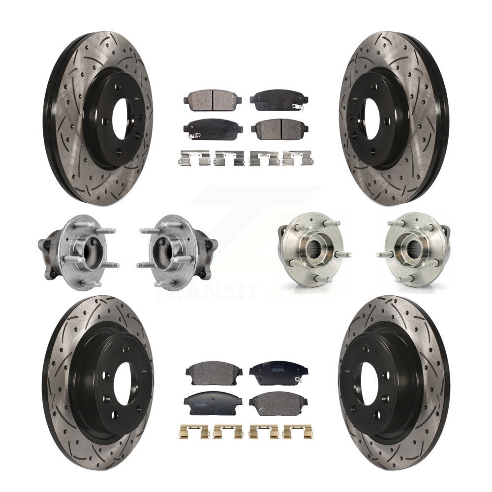 Front Rear Hub Bearing Coated Brake Rotor Pads Kit (10Pc) For Buick Verano Chevrolet Volt KBB-129607