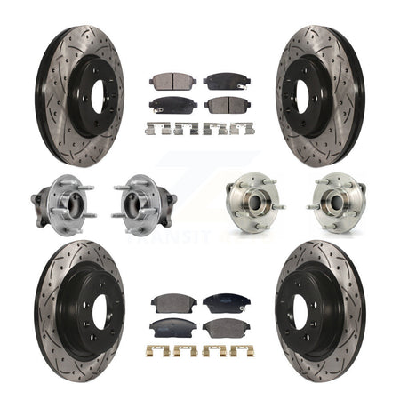 Front Rear Hub Bearing Coated Brake Rotor Pads Kit (10Pc) For Buick Verano Chevrolet Volt KBB-129607