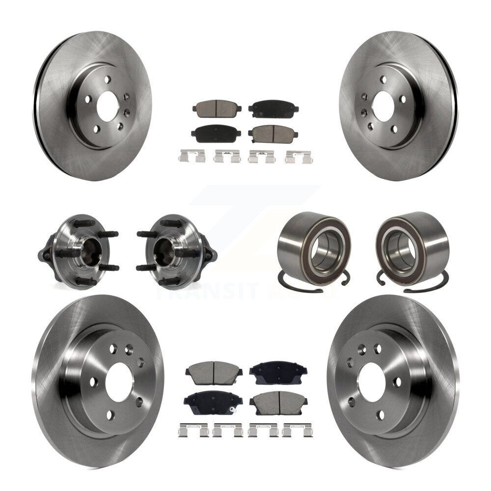 Front Rear Hub Bearing Brake Rotor And Pad Kit (10Pc) For Chevrolet Trax Buick Encore FWD KBB-129616