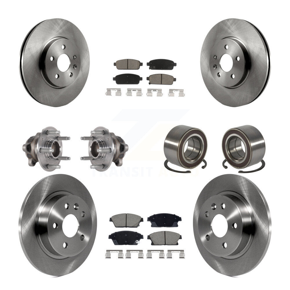 Front Rear Hub Bearing Brake Rotor And Pad Kit (10Pc) For Buick Encore Chevrolet Trax FWD KBB-129617