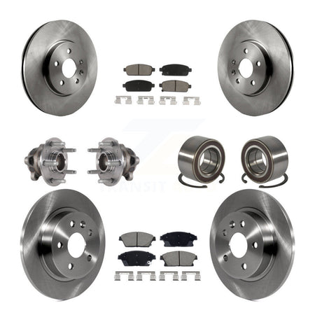 Front Rear Hub Bearing Brake Rotor And Pad Kit (10Pc) For Buick Encore Chevrolet Trax FWD KBB-129617