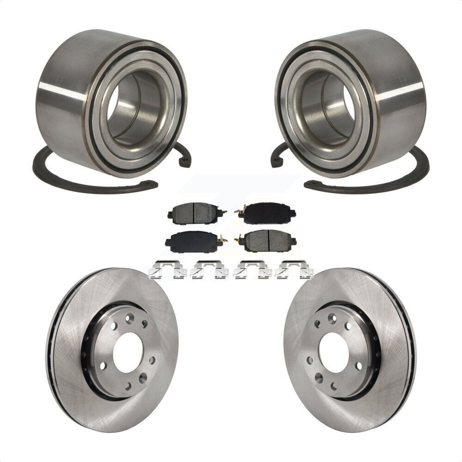 Front Wheel Bearing Disc Brake Rotor Pad Kit For Nissan Kicks SV SR with rear brakes KBB-129622
