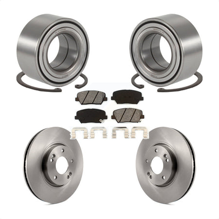 Front Wheel Bearing Disc Brake Rotors And Semi-Metallic Pads Kit For 2014-2015 Kia Rondo KBB-129626