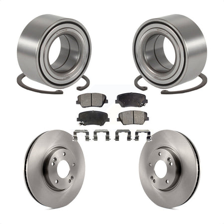 Front Wheel Bearing Disc Brake Rotors And Semi-Metallic Pads Kit For 2014-2015 Kia Rondo KBB-129645