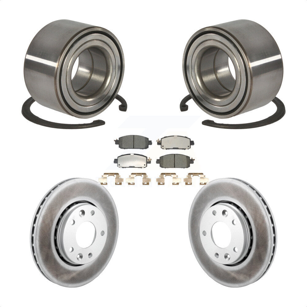 Front Wheel Bearing Coat Brake Rotor Pad Kit For Nissan Kicks SV SR with Disc rear brakes KBB-129648