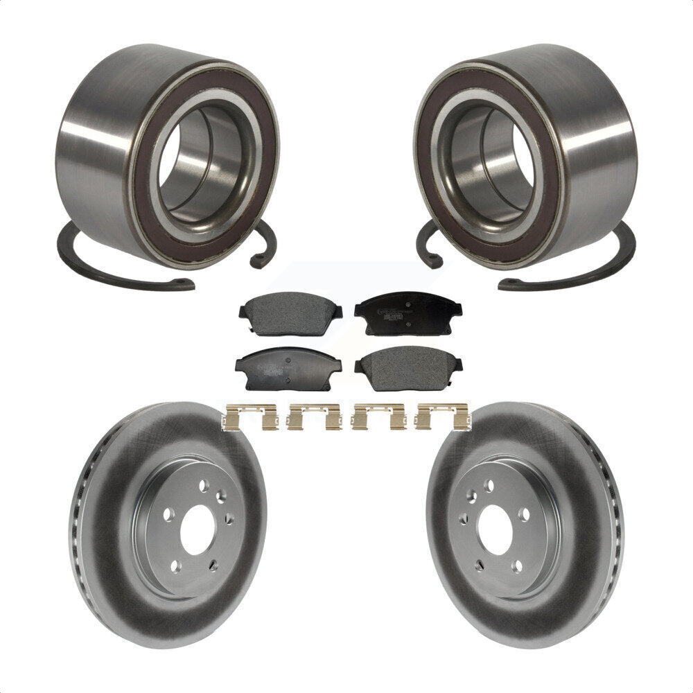 Front Wheel Bearing Coated Brake Rotor Pads Kit For 2013-2017 Chevrolet Trax Buick Encore KBB-129649