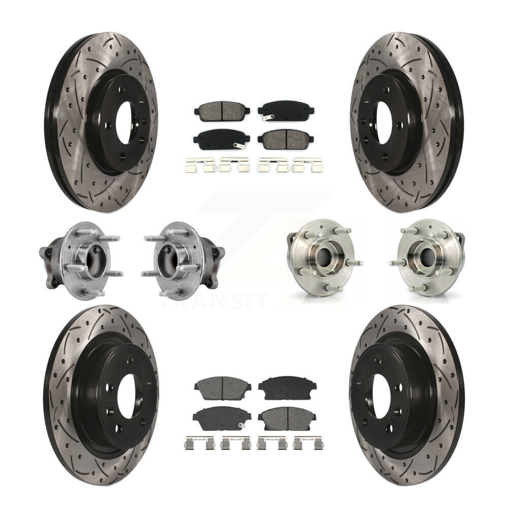 Front Rear Hub Bearing Coated Brake Rotor Pads Kit (10Pc) For Buick Verano Chevrolet Volt KBB-129665