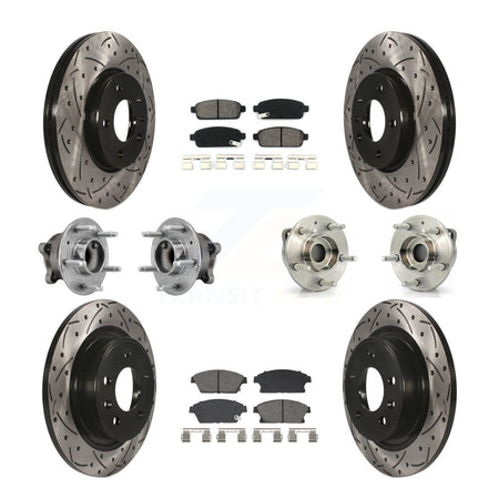 Front Rear Hub Bearing Coated Brake Rotor Pads Kit (10Pc) For Buick Verano Chevrolet Volt KBB-129665