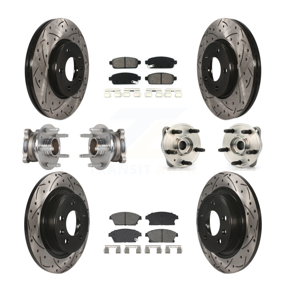 Front Rear Hub Bearing Coat Brake Rotor Pads Kit (10Pc) For Chevrolet Cruze DIESEL engine KBB-129667