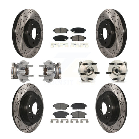 Front Rear Hub Bearing Coat Brake Rotor Pads Kit (10Pc) For Chevrolet Cruze DIESEL engine KBB-129667