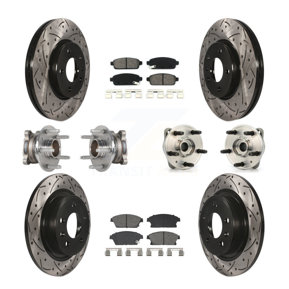 Front Rear Hub Bearing Coat Brake Rotor Pads Kit (10Pc) For Chevrolet Cruze DIESEL engine KBB-129667