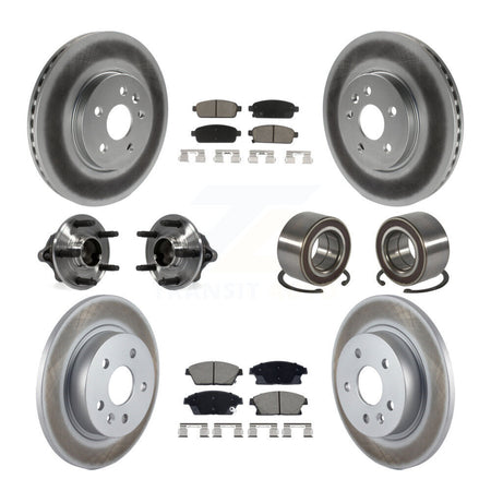 Front Rear Hub Bearing Coated Brake Rotor Pads Kit (10Pc) For Chevrolet Trax Buick Encore KBB-129670