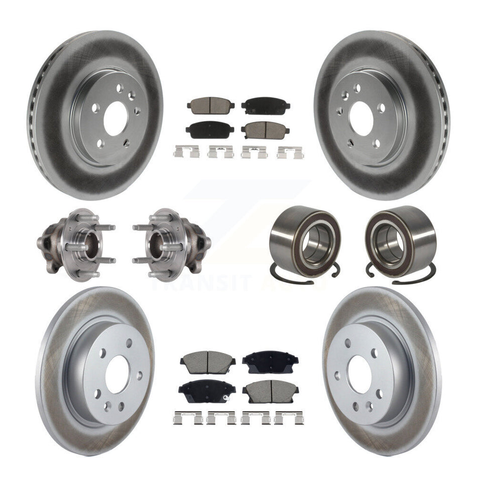Front Rear Hub Bearing Coated Brake Rotor Pads Kit (10Pc) For Buick Encore Chevrolet Trax KBB-129671